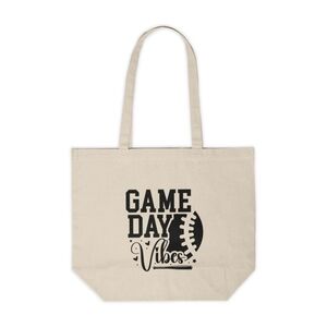 Game Day Vibes Custom Canvas Baseball Tote Bag